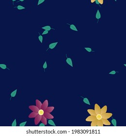 Seamless flowers vector pattern. Background texture in floral style.