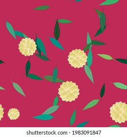 Seamless flowers vector pattern. Background texture in floral style.
