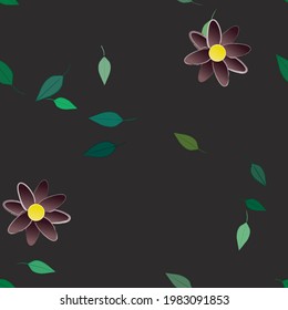 Seamless flowers vector pattern. Background texture in floral style.