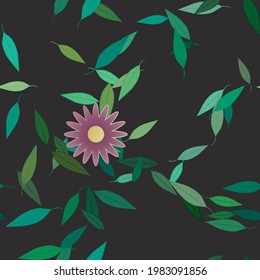 Seamless flowers vector pattern. Background texture in floral style.