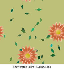 Seamless flowers vector pattern. Background texture in floral style.