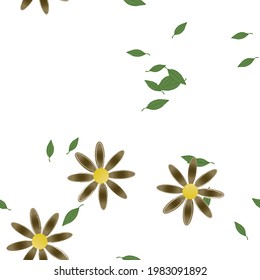 Seamless flowers vector pattern. Background texture in floral style.