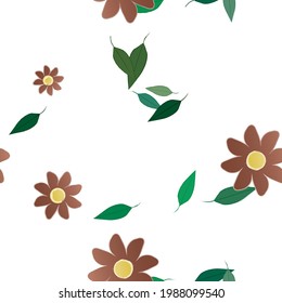 Seamless flowers vector pattern. Background texture in floral style.