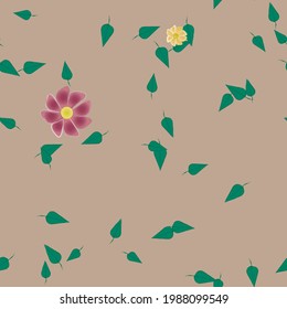 Seamless flowers vector pattern. Background texture in floral style.