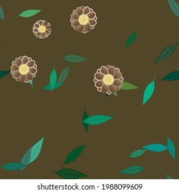 Seamless flowers vector pattern. Background texture in floral style.