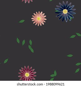 Seamless flowers vector pattern. Background texture in floral style.