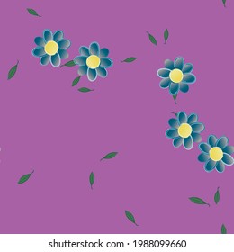 Seamless flowers vector pattern. Background texture in floral style.