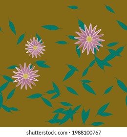Seamless flowers vector pattern. Background texture in floral style.