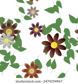 Patrón de Vector de flores sin costura. Textura de fondo en estilo floral.