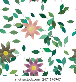 Patrón de Vector de flores sin costura. Textura de fondo en estilo floral.