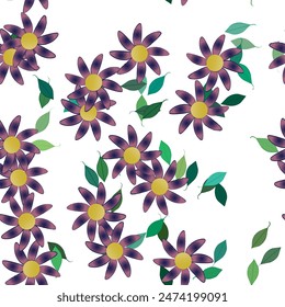 Patrón de Vector de flores sin costura. Textura de fondo en estilo floral.