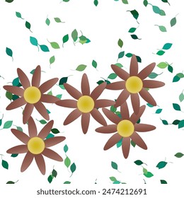 Patrón de Vector de flores sin costura. Textura de fondo en estilo floral.