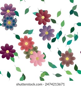 Patrón de Vector de flores sin costura. Textura de fondo en estilo floral.