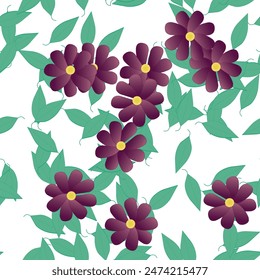 Patrón de Vector de flores sin costura. Textura de fondo en estilo floral.