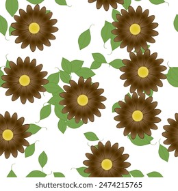 Patrón de Vector de flores sin costura. Textura de fondo en estilo floral.