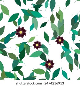 Patrón de Vector de flores sin costura. Textura de fondo en estilo floral.