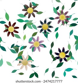 Patrón de Vector de flores sin costura. Textura de fondo en estilo floral.