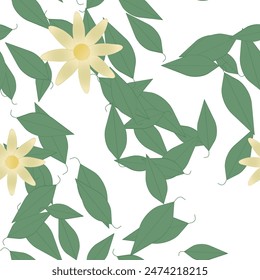 Patrón de Vector de flores sin costura. Textura de fondo en estilo floral.