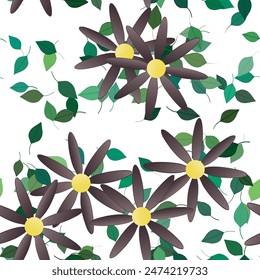 Patrón de Vector de flores sin costura. Textura de fondo en estilo floral.