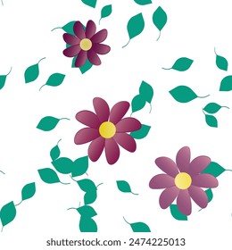 Patrón de Vector de flores sin costura. Textura de fondo en estilo floral.