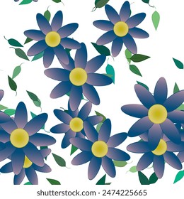 Patrón de Vector de flores sin costura. Textura de fondo en estilo floral.