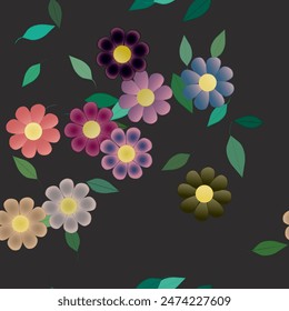 Patrón de Vector de flores sin costura. Textura de fondo en estilo floral.