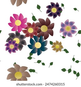 Patrón de Vector de flores sin costura. Textura de fondo en estilo floral.