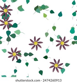 Patrón de Vector de flores sin costura. Textura de fondo en estilo floral.