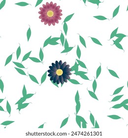 Patrón de Vector de flores sin costura. Textura de fondo en estilo floral.