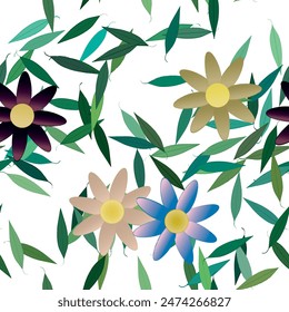 Patrón de Vector de flores sin costura. Textura de fondo en estilo floral.