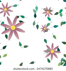 Patrón de Vector de flores sin costura. Textura de fondo en estilo floral.