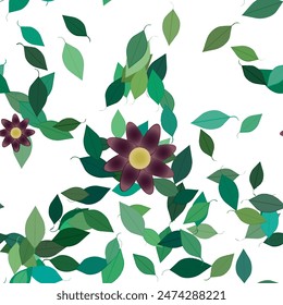 Patrón de Vector de flores sin costura. Textura de fondo en estilo floral.