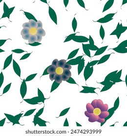 Patrón de Vector de flores sin costura. Textura de fondo en estilo floral.