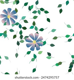 Seamless flowers vector pattern. Background texture in floral style.