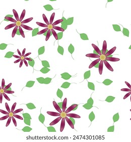 Patrón de Vector de flores sin costura. Textura de fondo en estilo floral.