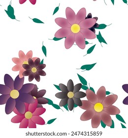 Patrón de Vector de flores sin costura. Textura de fondo en estilo floral.