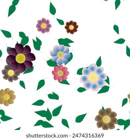 Patrón de Vector de flores sin costura. Textura de fondo en estilo floral.