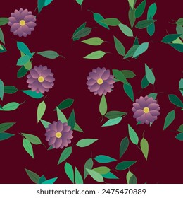 Patrón de Vector de flores sin costura. Textura de fondo en estilo floral. Diseño de patrón de flores.