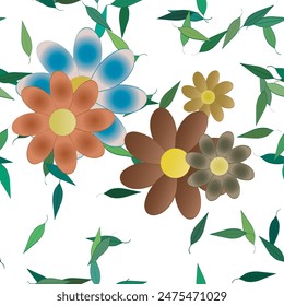 Patrón de Vector de flores sin costura. Textura de fondo en estilo floral. Diseño de patrón de flores.