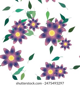 Patrón de Vector de flores sin costura. Textura de fondo en estilo floral. Diseño de patrón de flores.