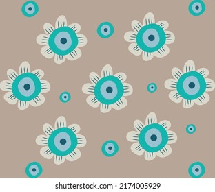 Seamless flowers wallpaper pattern on background design