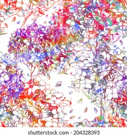 Seamless flowers wallpaper pattern. Vector background.  EPS10. 