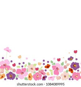 Seamless flowery border in small flowers. Floral pattern for background, textile, wallpaper, paper, cover, wrapping.