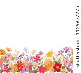 Seamless flowery border in wild flowers. Floral pattern for background, textile, wallpaper, paper, cover, wrapping. Cute summer print.
