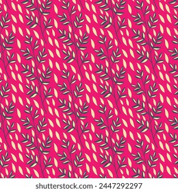 Seamless flowewrs and leaves pattern. Vector illustration