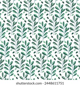 Seamless flowewrs and leaves pattern. Vector illustration