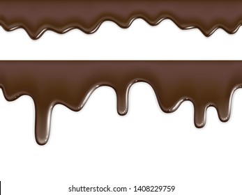 seamless flowing chocolate texture on white background