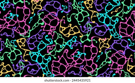 Patrón abstracto fluido sin fisuras estilo Y2K con Formas fluidas de colores para fondos y diseños modernos y vibrantes