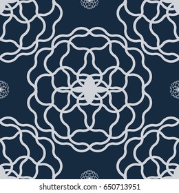 SEAMLESS FLUFFY FLOWER
Fluffy flower graphic is on dark blue background. This pattern can be used for textile, carpet, wallpaper, curtain and etc.