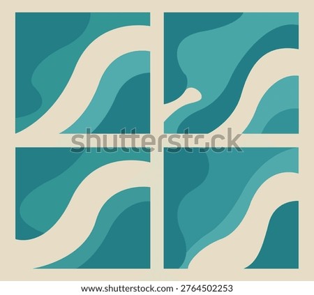 Seamless Fluid Wave Background. Sea tones layer to produce abstract background with wavy. vector illustration of an abstract background with waves.
